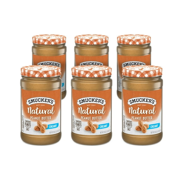 (2 Pack) Smucker's Natural Creamy Peanut Butter, 26 oz