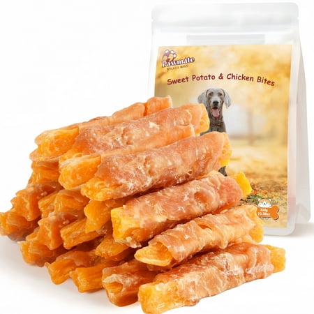 Pawmate Sweet Potato Dog Treats Chicken Jerky & Sweet Potato Natural Chews for All Dogs 15 ct Packet