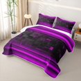 thumbnail image 3 of jejeloiu Black Purple Classic Check Quilt Full For Girls,Abstract Geometric Print Full Bedspread Sets For Kids,3 Pieces, 3 of 7