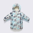 thumbnail image 2 of Favoffer Kids' Winter Thickened Coat Boys Girls Mid-Length Hooded CottonGraffiti Print Pocketed Long-Sleeve Jacket for Daily Outdoor Play Photo Toddler 2-10Y, 2 of 4