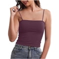 thumbnail image 2 of PNTUTB Camisoles for Women Stylish Solid-Color Seamless Tencel Tank Top Casual Slim Comfortable Wire-Free Sleeveless Top with Padded Cups, 2 of 6