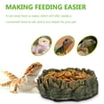 thumbnail image 3 of Tazón de reptiles alimentos plato de agua imitación de madera bandeja de mascotas bandeja de dragón barbudo tazón, 3 of 5