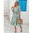thumbnail image 4 of Zeagoo Women's Spring Summer Floral Midi Dress A Line Boho Dress Casual Short Sleeve Long Beach Dress, 4 of 7