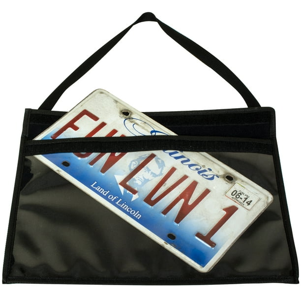 License Plate Holder W/ Hanging Strap 1/PkgClear/Black