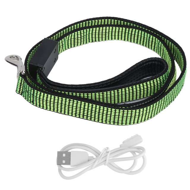 LED Dog Leash Telescopic Night Safety Luminous Dog Traction Rope for Small Medium Dogs Green