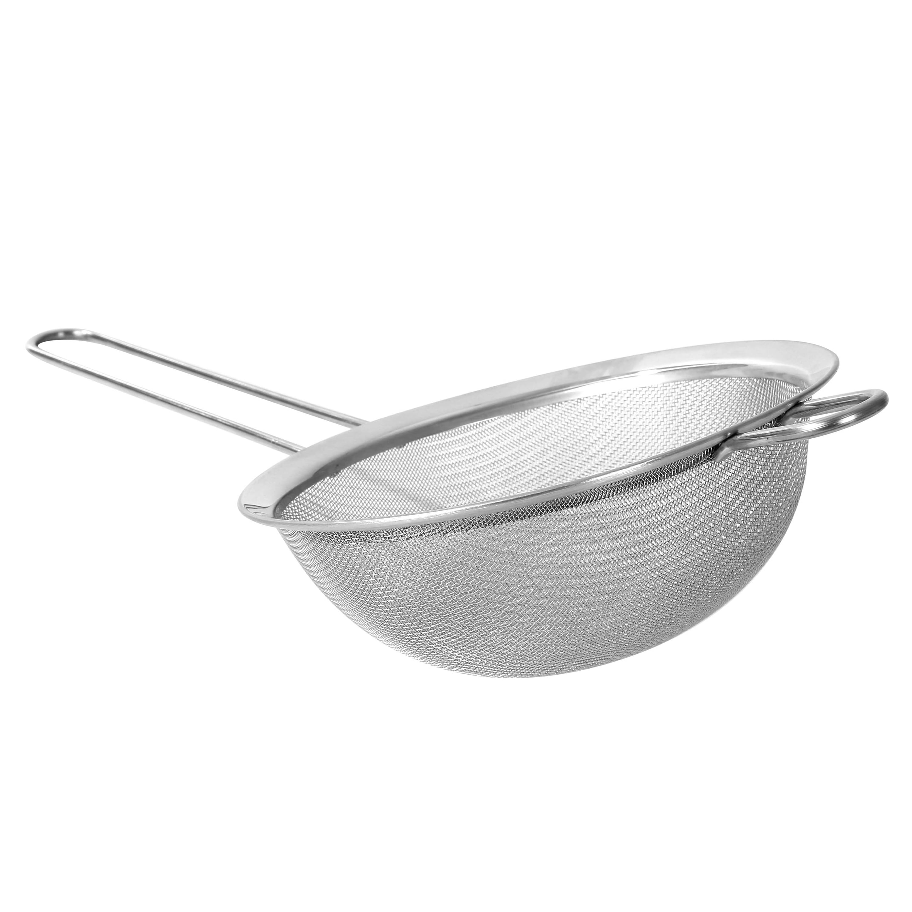 Mainstays 3-Pack Stainless Steel Fine Mesh Strainers, 4 in, 6 in, 8 in, Silver