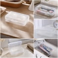 thumbnail image 6 of Small Pencil Box, Plastic Case with Hinged Lid and Snap, Portable Storage for Back to Campus Supplies, White, 6 of 7