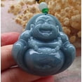 thumbnail image 2 of Certified Green Burma 100% Natural A Jade jadeite pendant Happy Buddha God Necklace 658485 TN, 2 of 11