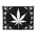 thumbnail image 5 of ONETECH Black and White Weed Tapestry Hippie Cannabis Leaves Psychedelic Leaf Tapestry Wall Hanging Rasta Marijuana Tapestry Wall Art for Living Room Bedroom Dorm Home Indie Party Decor, 5 of 7