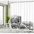 thumbnail image 4 of Ambesonne Black White Shower Curtain, Savannah Animals Sketch, 69"Wx70"L, White and Black, 4 of 4