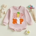 thumbnail image 2 of Shadoumai Girls Halloween Bodysuit Long Sleeve Pumpkin Print Romper Jumpsuit Toddler Outfit Soft Comfortable 0-18 Months Baby Clothes, 2 of 8