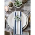 thumbnail image 2 of Navy Blue Grey Stripe Cloth Napkins Set of 6 Reusable Dinner Napkins, Farmhouse Minimalist Striped Cocktail Napkin Washable Table Napkins for Wedding/Holiday Party/Baby Shower 20"x20", 2 of 7