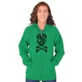 thumbnail image 4 of Irish Skull Crossbones St Pattys Day Zip Up Hoodie Men's Women's Brisco Brands 3X, 4 of 6