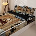 thumbnail image 3 of Homewish Kids Camper Zipper Full Size Comforter Sets with Fitted Sheet and 2 Pillowcases,Brown A Alphabet Zipper Bedding Set For Boys,Black Reversible,4-Piece, 3 of 7