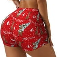 thumbnail image 2 of Kdxio Christmas Deer 1 Print Workout Shorts for Women Seamless Soft Smooth Gym Yoga Scrunch Active Shorts, 2 of 5