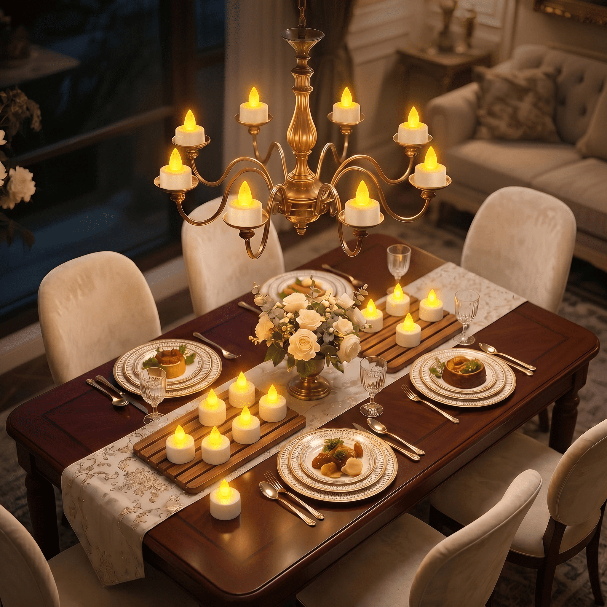 Flameless Candles, 12 Pack Rechargeable LED Lights with Remote Control & Charging Base Home Birthday Party Decorations