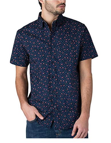Lee Men Short Sleeve Woven Shirt (White, Medium)