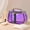 Purple, variant on Clear Travel Makeup Organizer Bag Semi Transparent Cosmetic Pouch with Zipper Leather Handle for Women Everyday Use