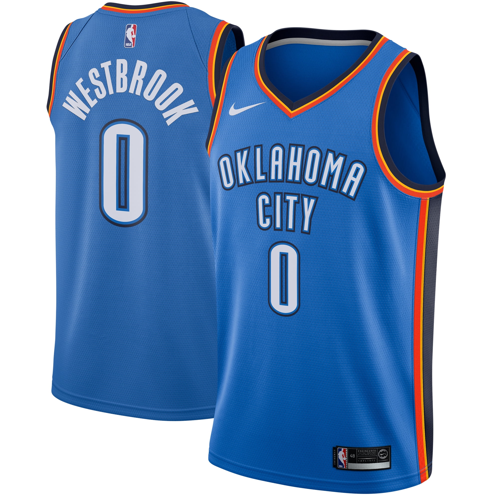 Nike NBA Oklahoma City Thunder Russell Westbrook City Swingman Jersey Gray (Men's/Basketball/Fans Edition) 912134-040 US XXXL