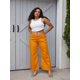 thumbnail image 3 of Jeans de pierna recta para mujer Casual Raw Edge Mid Rise Pull On Jeans 2023 Trendy Yellow 4X-Large, 3 of 5