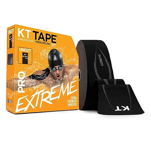 KT Tape PRO Extreme, Synthetic Jumbo Kinesiology Athletic Tape, 125 Foot Uncut Roll, Black