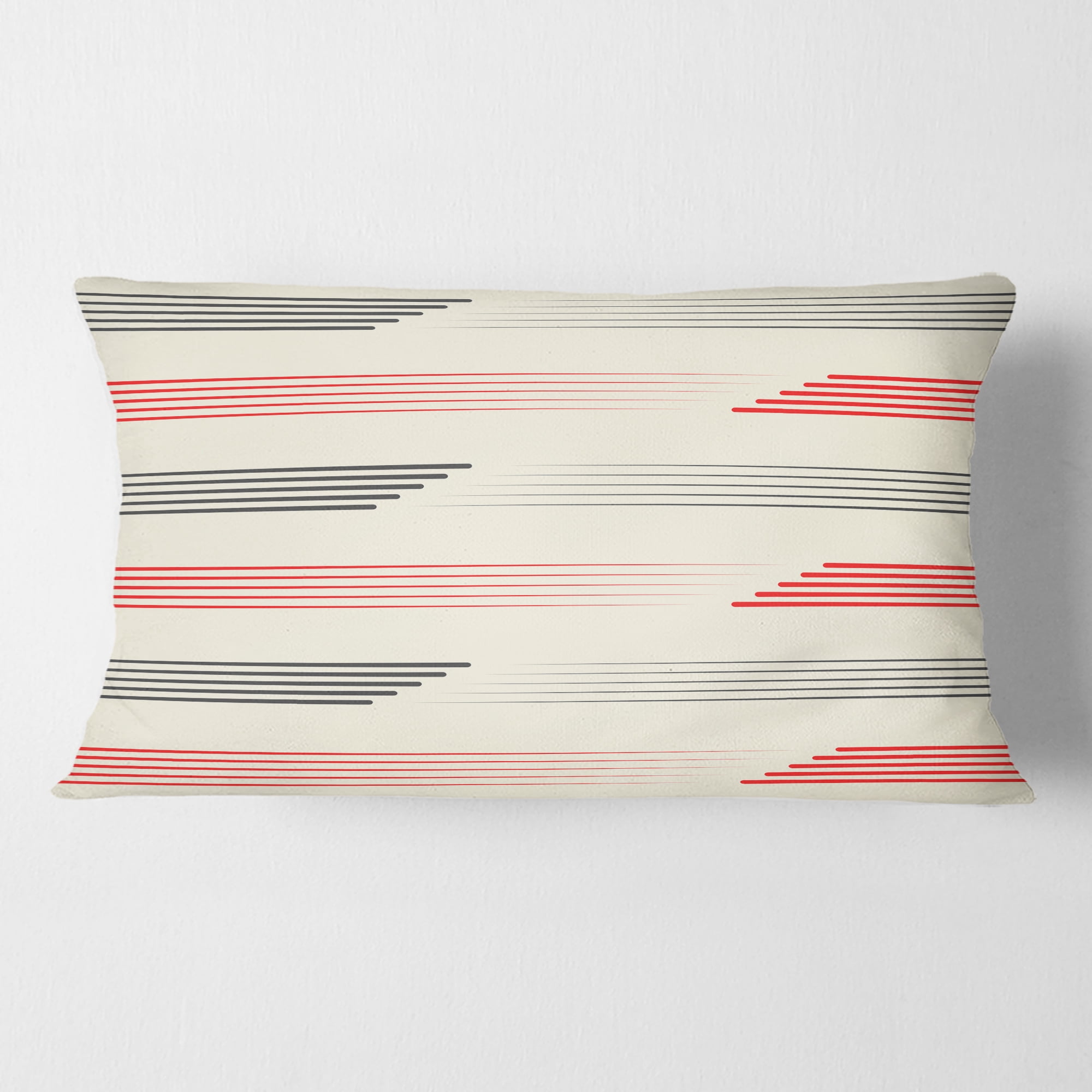 Designart Horizontal Retro Geometrical Pattern I' Mid-Century Modern Throw Pillow - 12x20