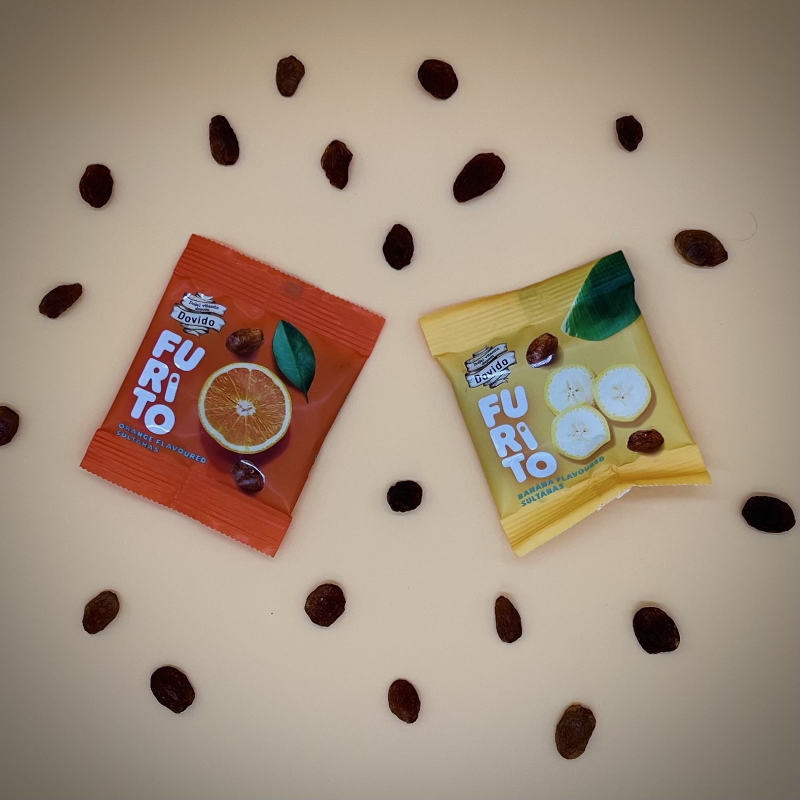 Dovido Flavored Raisins, Natural Sultanas, Healthy Snacks for Kids, 6 Pack-3.95 oz (Orange Banana), School Snacks, Toddler Snacks, Nut Free, Gluten-free fruit snacks , Vegan