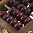 thumbnail image 5 of 9 Column Classic Wooden Abacus with Vintage Leather Box, Soroban for Study Decoration or Gift, Aging Treatment SP-01, 5 of 5
