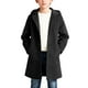 thumbnail image 1 of Abrigo de lana con capucha de color liso para niños, con bolsillos y botones, para niños de tallas medianas a grandes, ropa de abrigo informal y cálida de invierno, blusa de poliéster para niños., 1 of 7