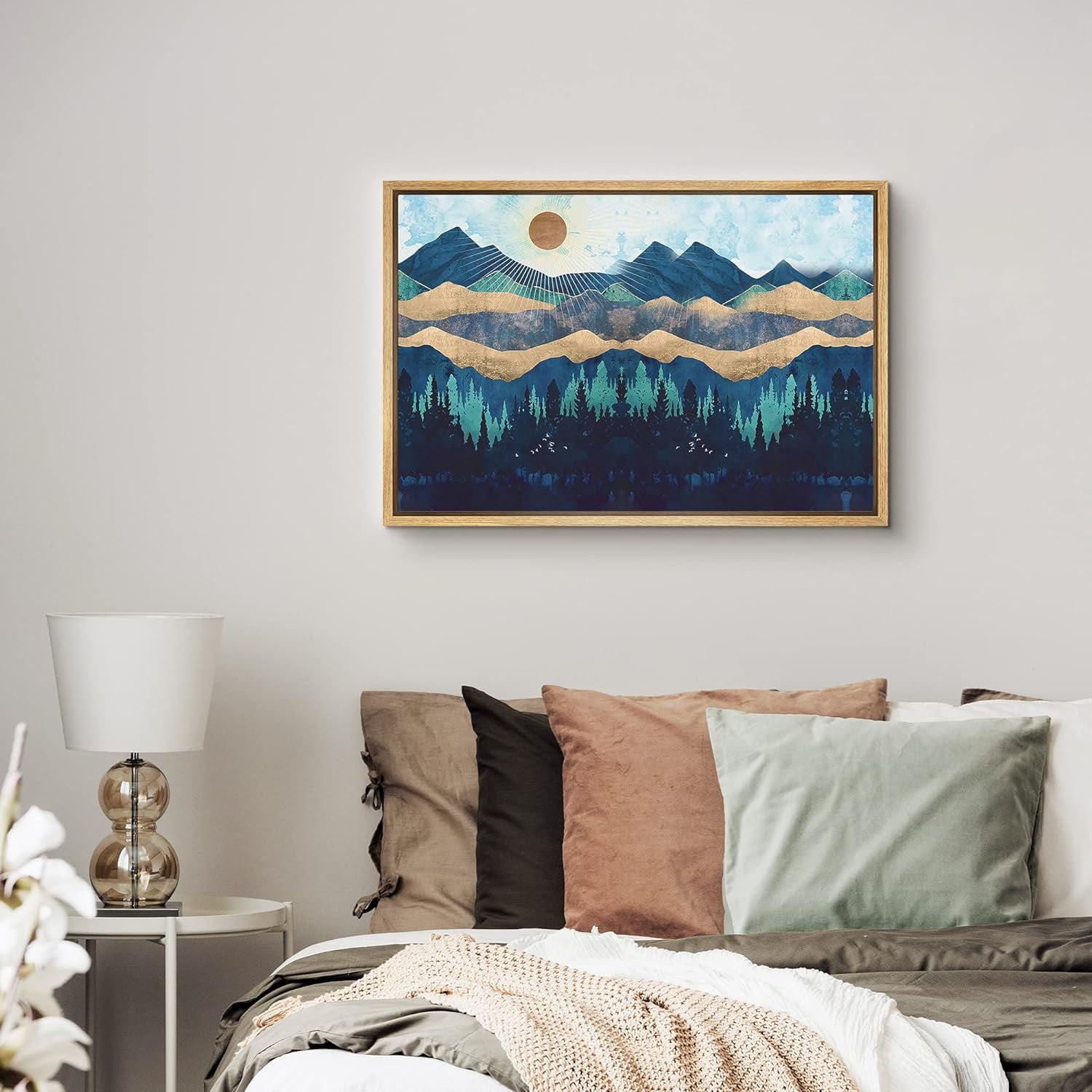 wall26 Framed Canvas Home Artwork Decoration Abstract Mountain Nature  Scenery Canvas Wall Art for Living Room, Bedroom 24x36 inches 