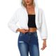 thumbnail image 1 of Abrigo de piel sintética casual para mujer INSPIRE CHIC con capucha, con cremallera, corto y de felpa suave, color blanco, 1 of 6