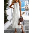 thumbnail image 5 of Womens White Sleeveless Maxi Dress Casual Vacation Long Boho Gown, 5 of 8