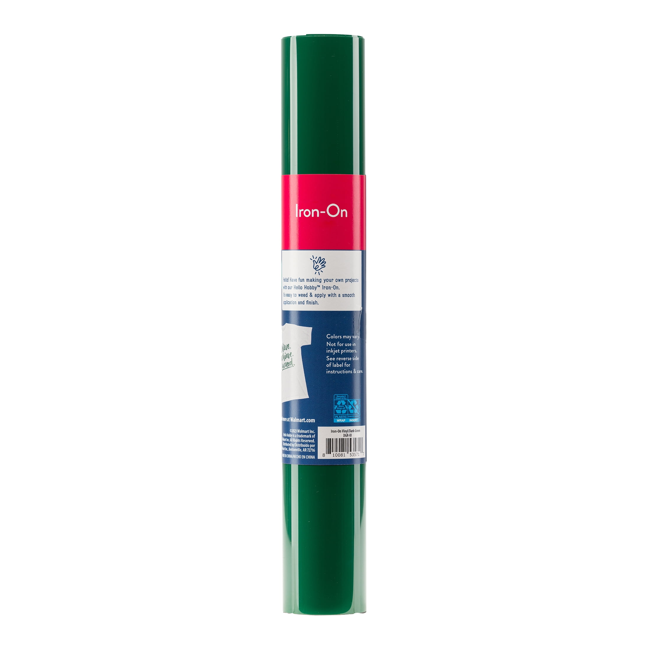 (3 pack) Hello Hobby Dark Green Iron-On Craft Vinyl Roll, 12 in x 2 ft