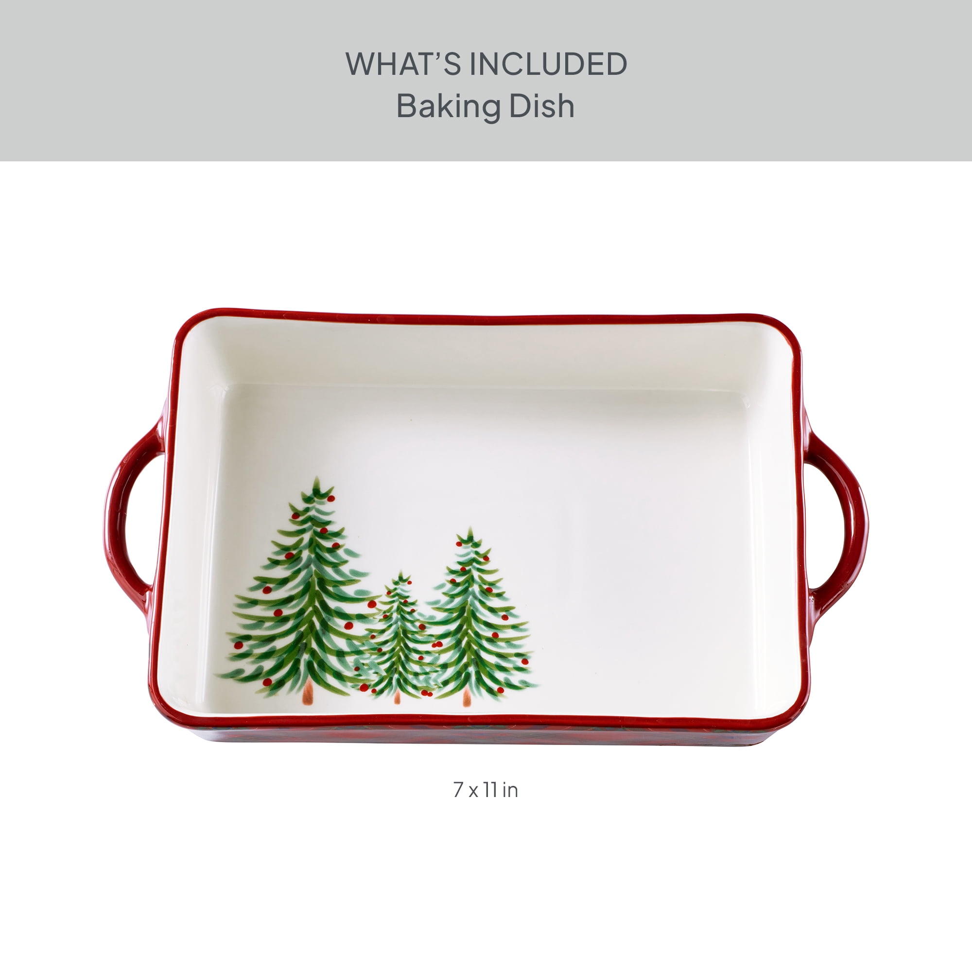 Better Homes & Gardens Holiday Plaid Stoneware Rectangular Baking Dish, 7" x 11"
