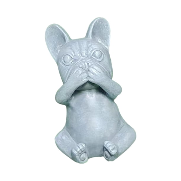 Estatua de bulldog francés sentado, estatua de perro, moderna, decorativa, de resina, coleccionable. No hablar bulldog
