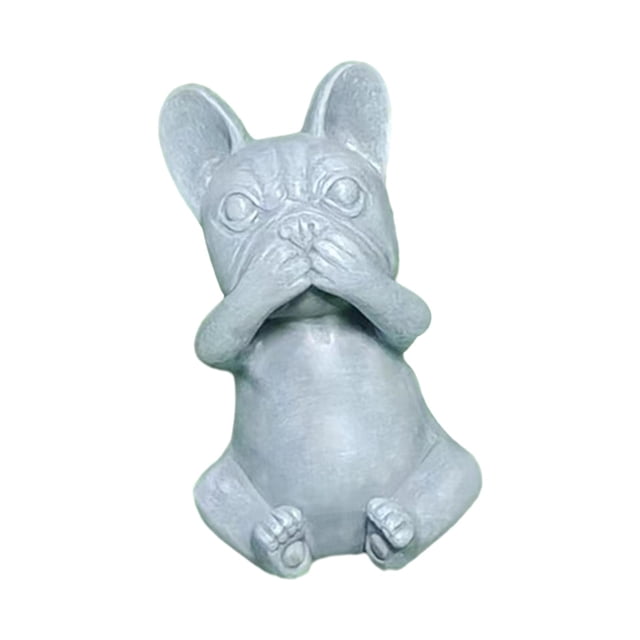 Estatua de Francés, estatua de perro, obra de arte, escultura de perro lindo de resina, adornos para patio, jardín, decoración del hogar , No hablar No hablar