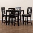 thumbnail image 3 of Baxton Studio Darcie Grey Upholstered Espresso Wood 5-piece Pub Set, 3 of 8