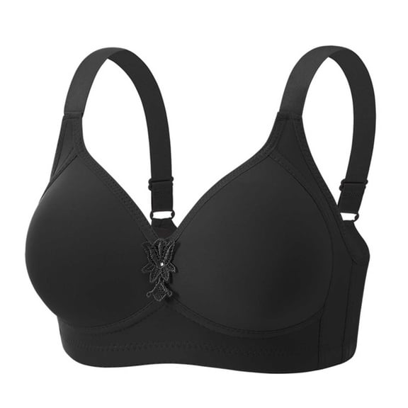 Levmjia Women's Closure Bra No Wire Front Soft Comfortable Everyday Lace Bralette Breathable Unlined Underwire Free Plus Size 32-40B/C/D Multi Colors
