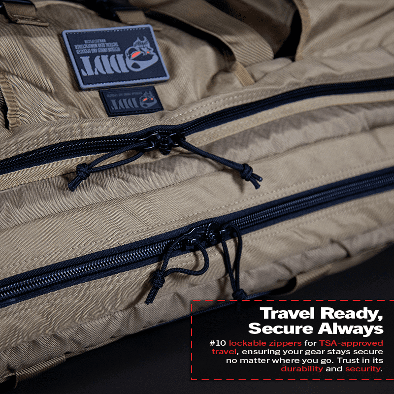 DDT 32" Padded Double Rifle Case with DDT Logo Patch, Color Tan