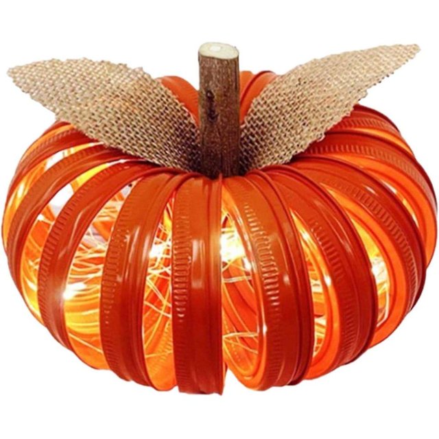 Ilumina la tapa del tarro de masón calabaza otoño Acción de Gracias decoración de Halloween adorno de luz de calabaza
