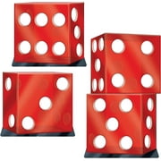 Beistle 3 Piece 20.25" x 24" & 3' 4.25" x 24.5" Cardboard Casino Prom Dcor, Las Vegas Dice Photo Props, Easels Attached