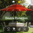 thumbnail image 5 of Scafild | 10ft Outdoor Patio Umbrellas with Solar Lights, 3 Tier Vented Large Market Table Umbrella with 8 Sturdy Ribs & 1.5" Pole UV Protection for Garden Deck Backyard Pool - Red, 5 of 9