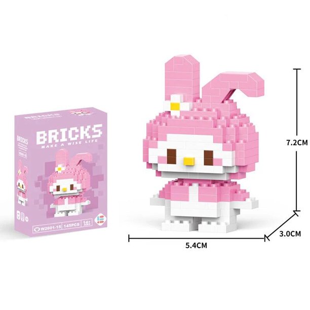 Sanrio-figuras de Hello Kitty Y2k Kuromi, bloques de construcción, My Melody 산오 Toys, adorno decorativo, muñecas Kawaii, regalos
