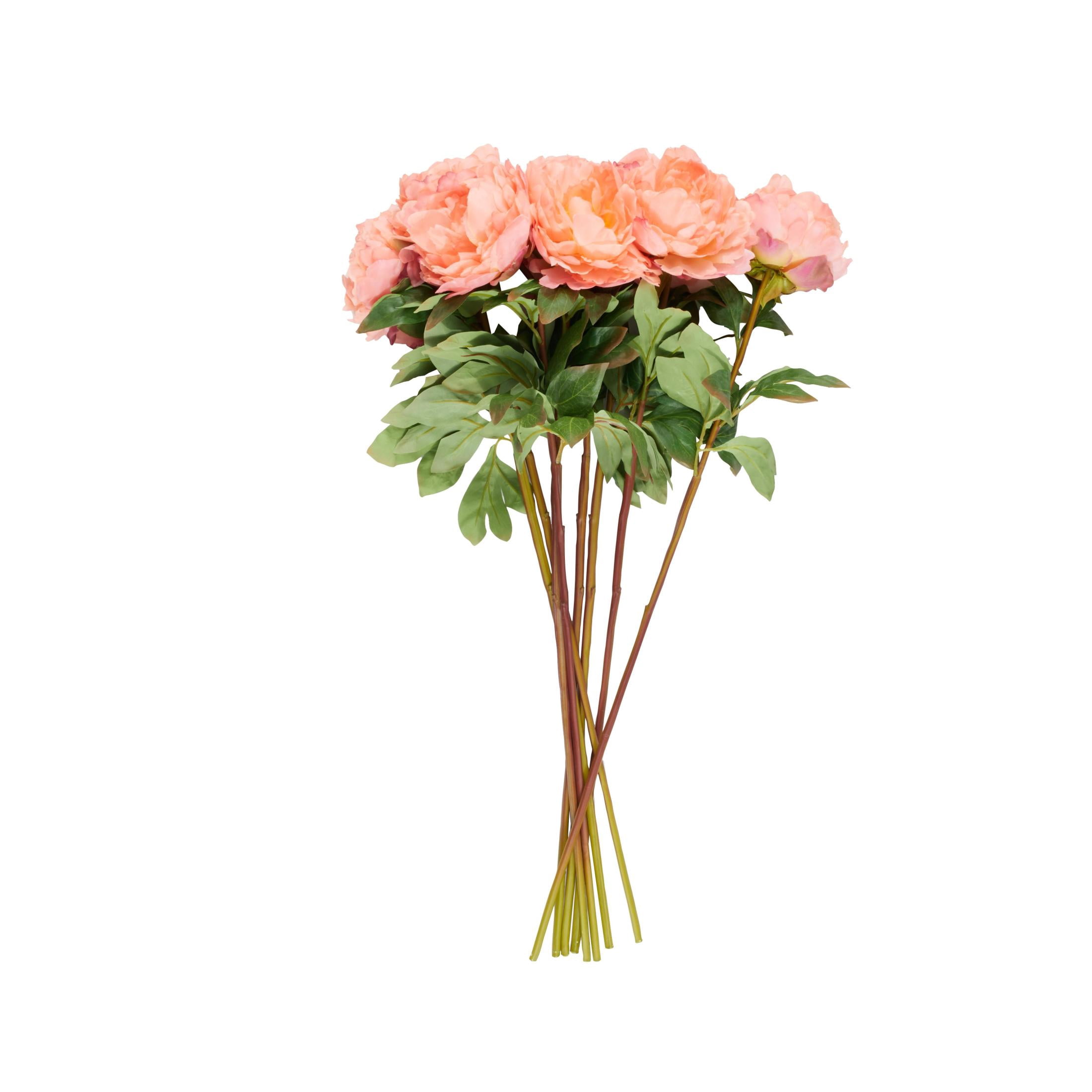 31" Plastic Floral Tall Peony Artificial Flower Stem, by DecMode (8 Count)
