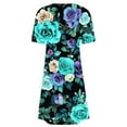 thumbnail image 4 of Summer Flower Dress for Women Casual Short Sleeve Crewneck Tank Dresses Beach Vacation Mini Sundress, 4 of 4