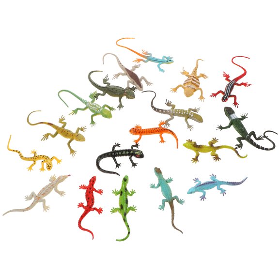 unbranded 18 Pcs Mini Toys Chameleon Lizard Lifelike Statue Miniature Reptile