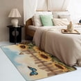 thumbnail image 3 of Sunflower Area Rugs for Bedroom Living Room - 4x6 ft - Butterfly Carpet for Home Decor - Flower Patterned Decorative Indoor Large Rug - Washable & Soft & Non Slip & Low Pile (ZF&7454), 3 of 7