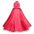 thumbnail image 5 of IVEYRTF Childrens Hooded Cape Long Solid Color Cloak for Kids Holiday Party Dress Up Outfits Play Pretend Fashionable Midweight Outerwear for Boys and Girls(Red,5 Years), 5 of 7