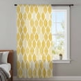 thumbnail image 4 of Yellow Geometric Sheer Curtains 45 Inches Long, Morocco Modern Abstract Plaid Art Light Filering Curtains, Breathable Simi Curtain Privacy Drapes for Kitchen Bathroom Small Window Treatment, 4 of 9