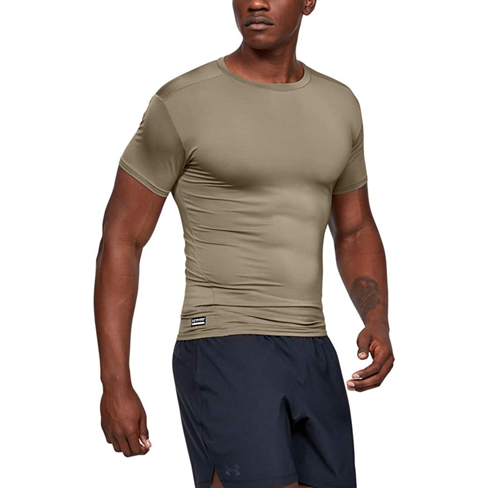 Under Armour Men's T-Shirt UA Tactical HeatGear Compression Active Tee 1216007, Tan, 2XL - image 3 of 4